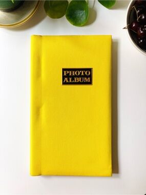 Vintage Yellow Spiral Photo Album Retro Styling Photo Archive 70s Groovy